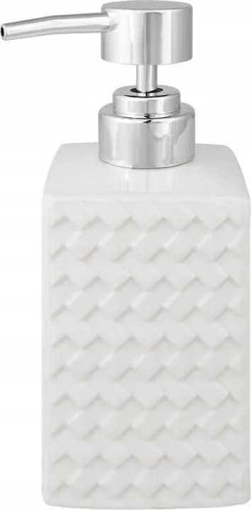 Fürdőszobai folyékony szappan adagoló 300 ml álló fehér króm kő