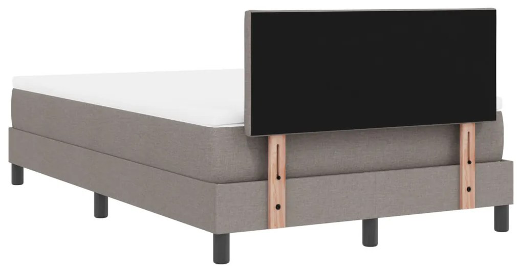 vidaXL Boxrugós ágy matracmal fejtámlával Tópszínű 120 x 200 cm szövet