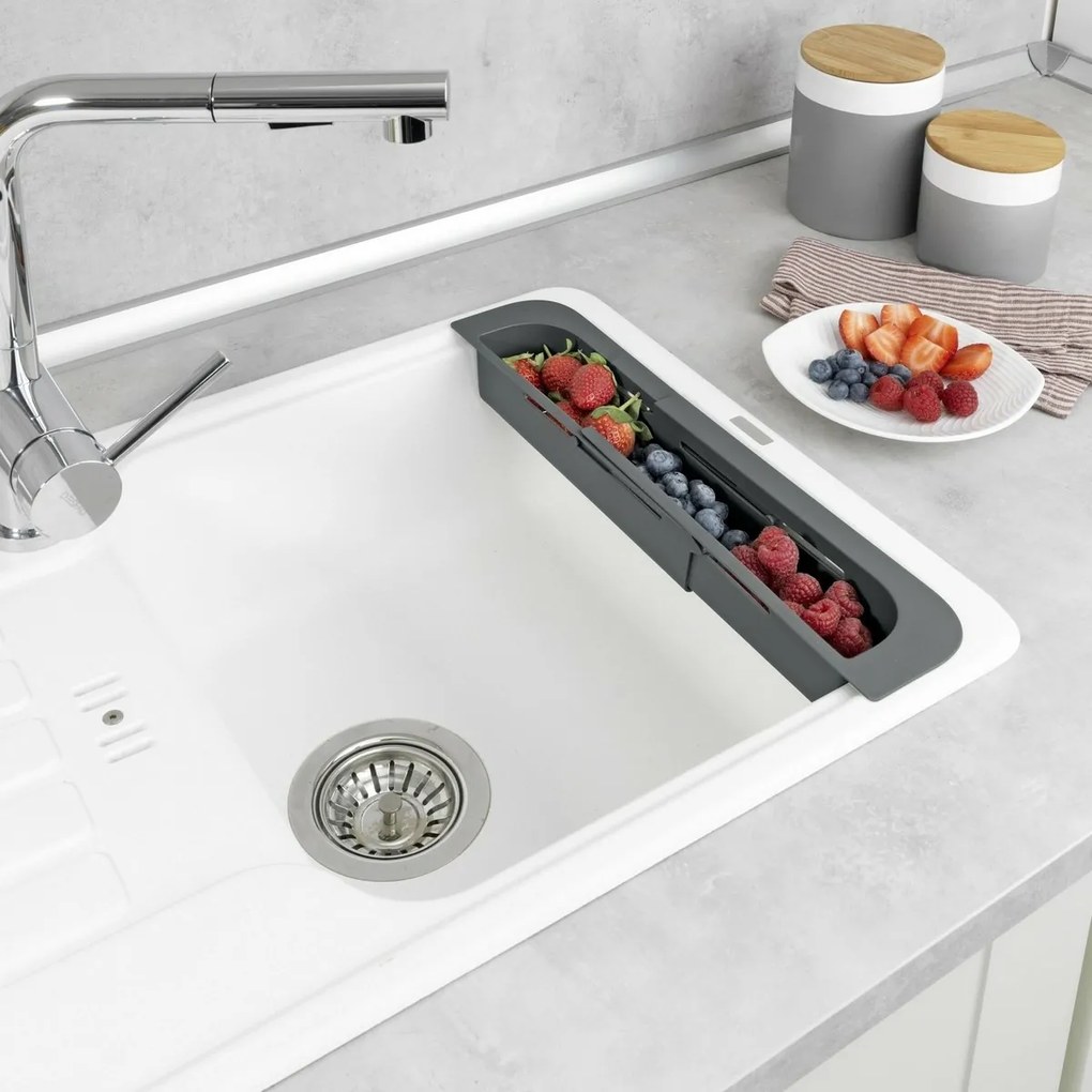 Wenko Fino teleszkopikus szűrő mosogatóba 36-49,5 cm, szürke