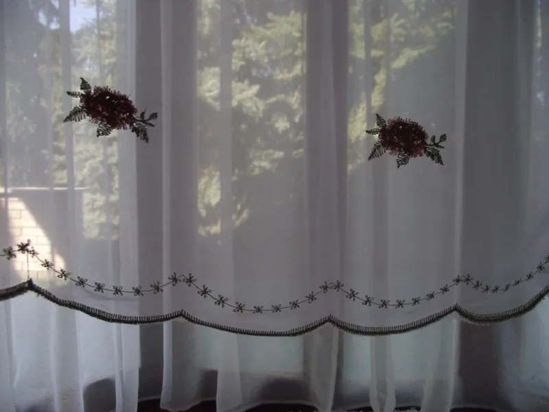 Johanna Fehér Organza függöny 250 x 300 cm virágos