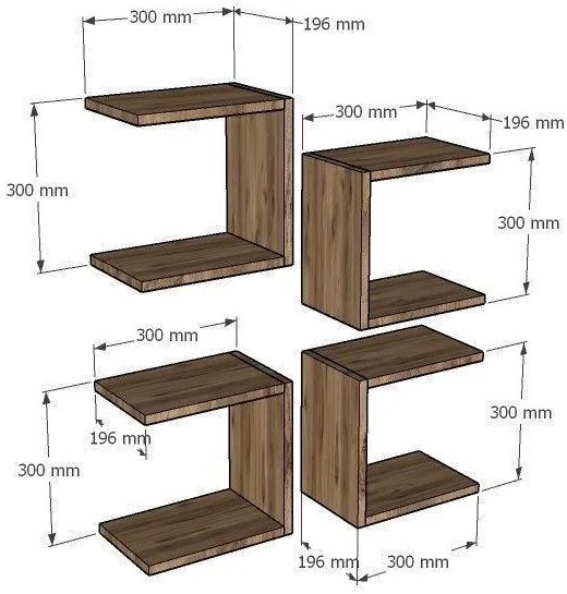 Fali polc Base - Sapphire Oak