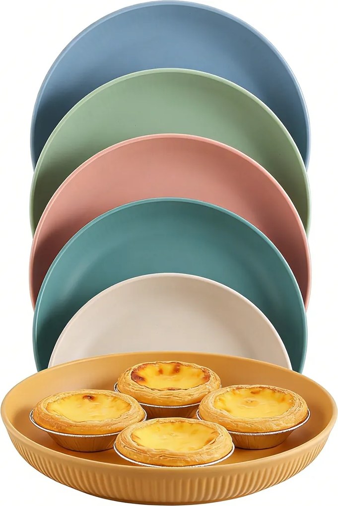 Ebédlő tányér sekély műanyag többfunkciós 22,5 cm 6 db