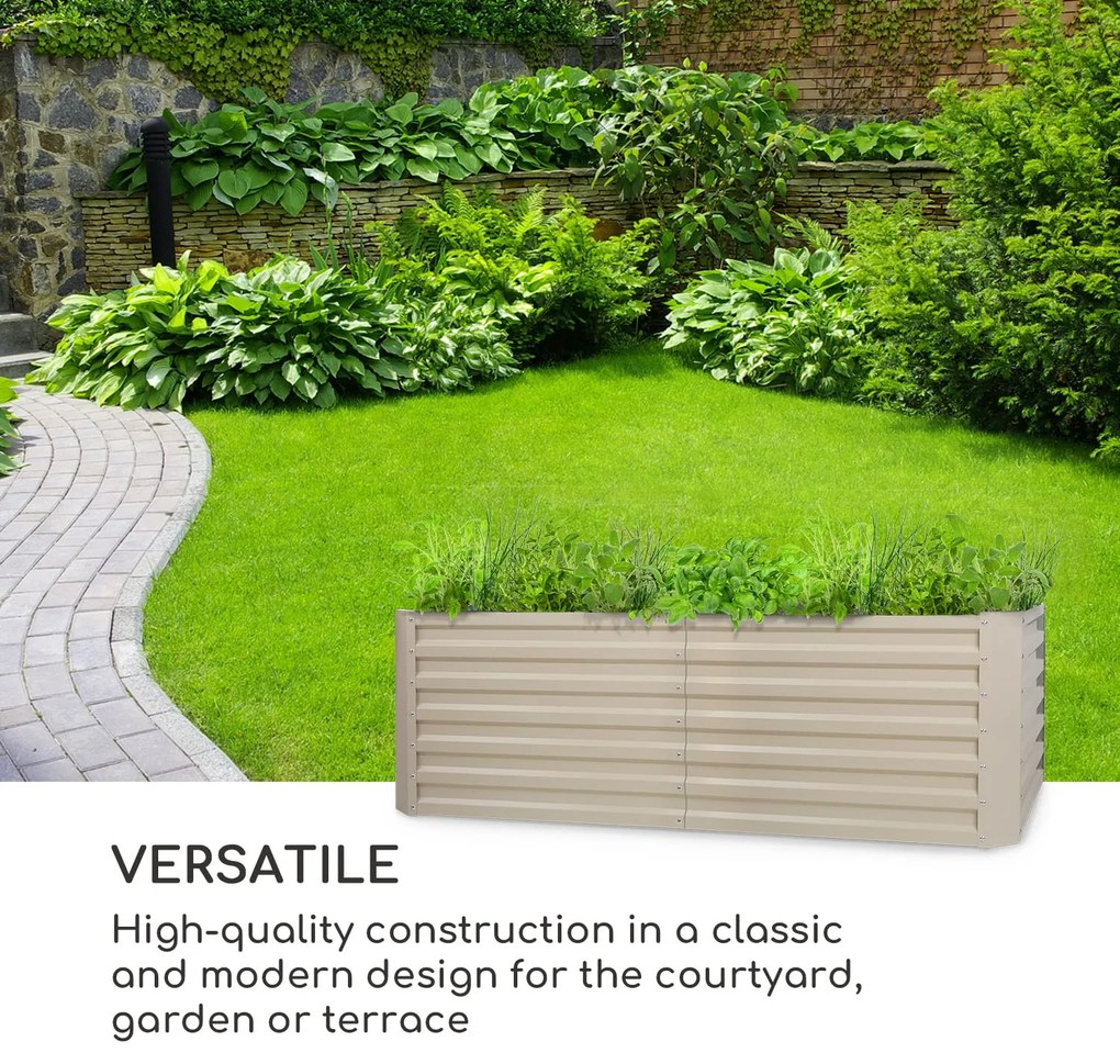 Blumfeldt High Grow Straight, emelt ágyás, 200 x 60 x 100 cm, 1200 l, acél