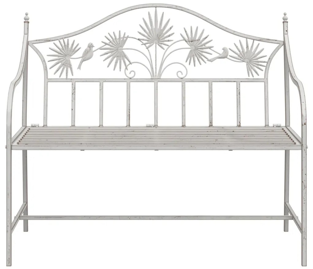 Kerti pad Antik fehér 104 x 52,5 x 89 cm Acél