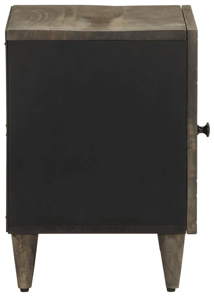 2 db világosszürke tömör mangófa éjjeliszekrény 40 x 33 x 46 cm