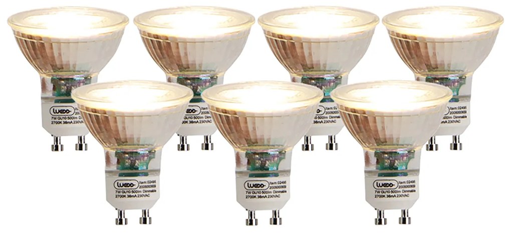 7 darabos GU10 dimmelhető LED izzókészlet 7W 500lm 2700K