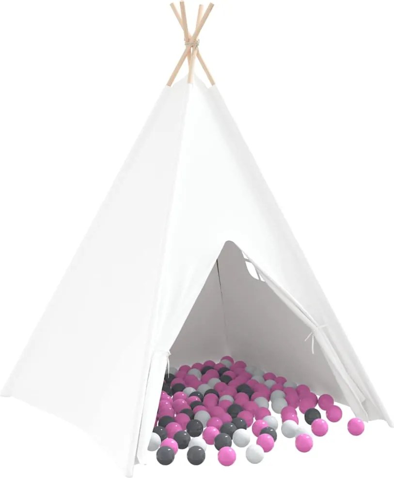 vidaXL Teepee sátor Fehér 120 x 120 x 150 cm Textil és Műanyag