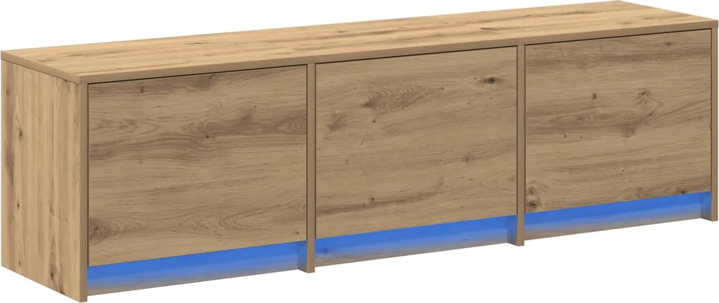 vidaXL TV szekrény leddel Artisan tölgy 140 x 34 x 40 cm Faanyag