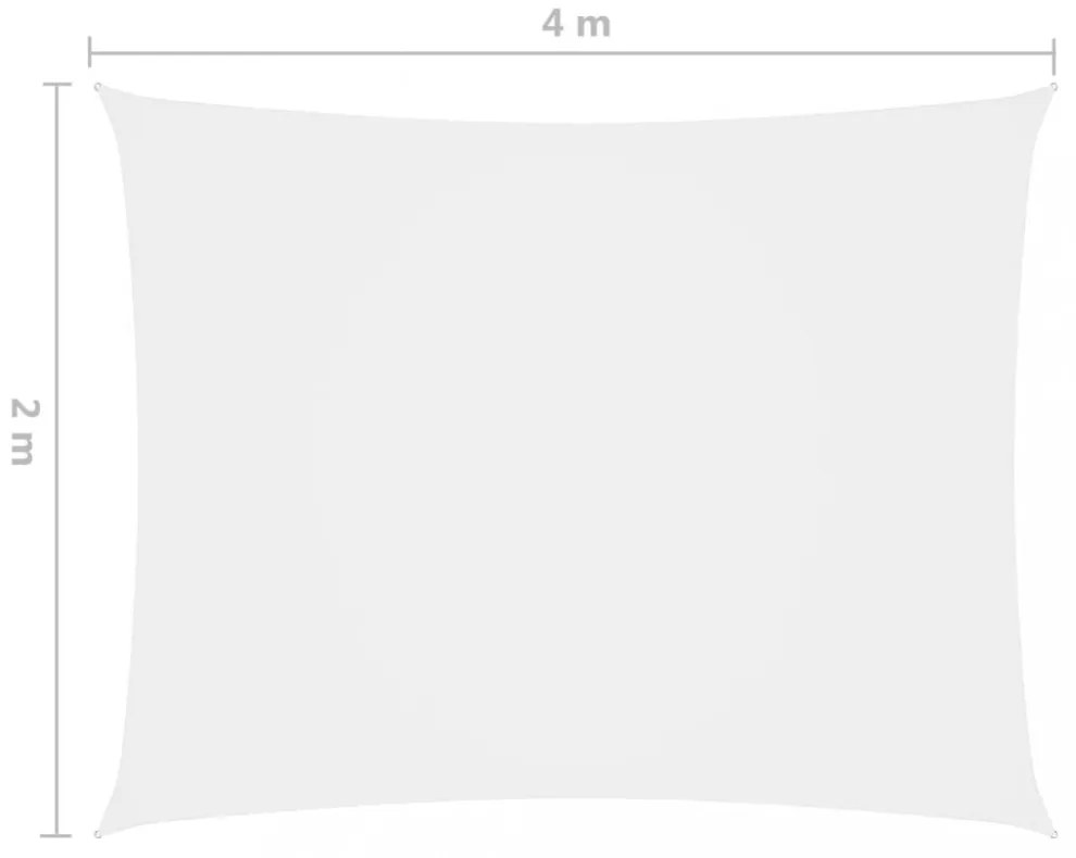 fehér téglalap alakú oxford-szövet napvitorla 2 x 4 m