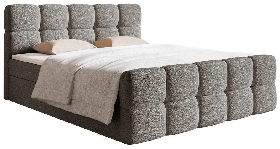 Kontinentális franciaágy 160 cm Cirsten 160C (ágyráccsal és matraccal) (tárolóhellyel) (szürke). Akció -15%. 1100159