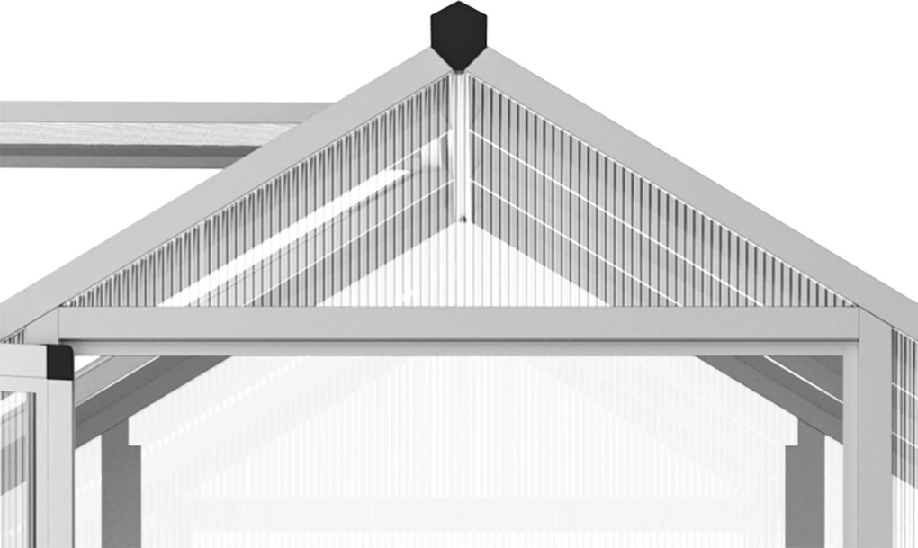 Outsunny Kertészeti Üvegház 3 x 2 m Alumínium Polikarbonát 5.5m² Alap Ventilációs Ablak Zárral | Aosom