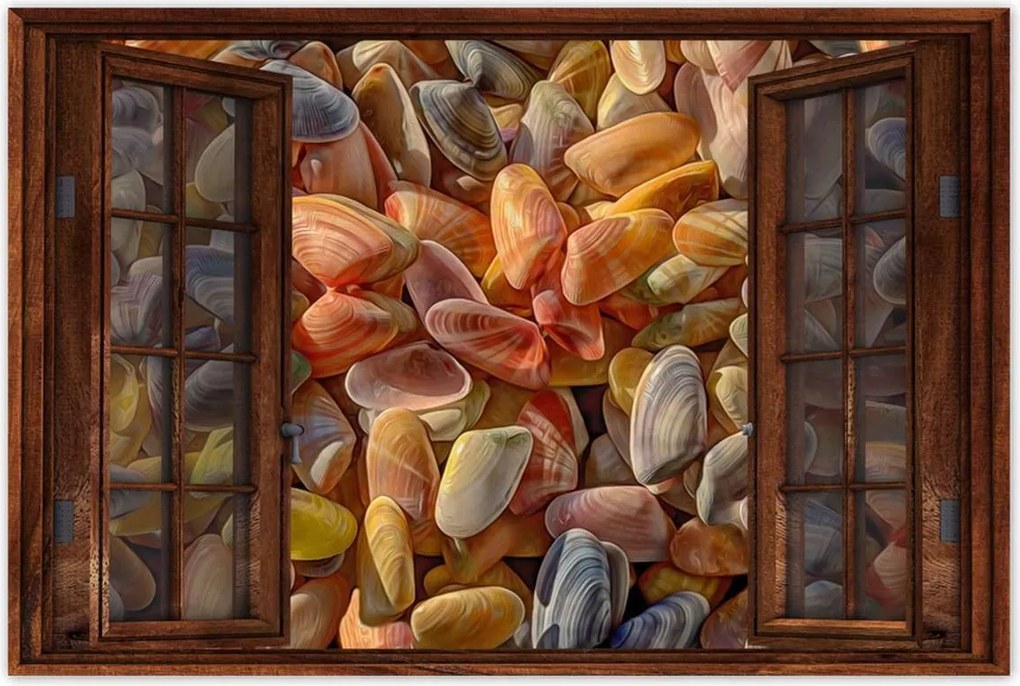 Poszterek 120x80 Színes kagylók nyomtatás