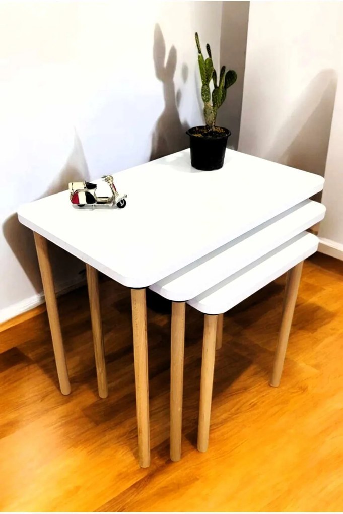 Dohányzóasztal, fehér, 60 cm – Peka0015-S