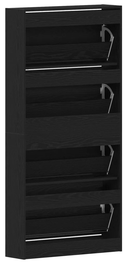 Cipőszekrény Fekete tölgy Műszaki fa 80 x 21 x 163.5 cm Tartós