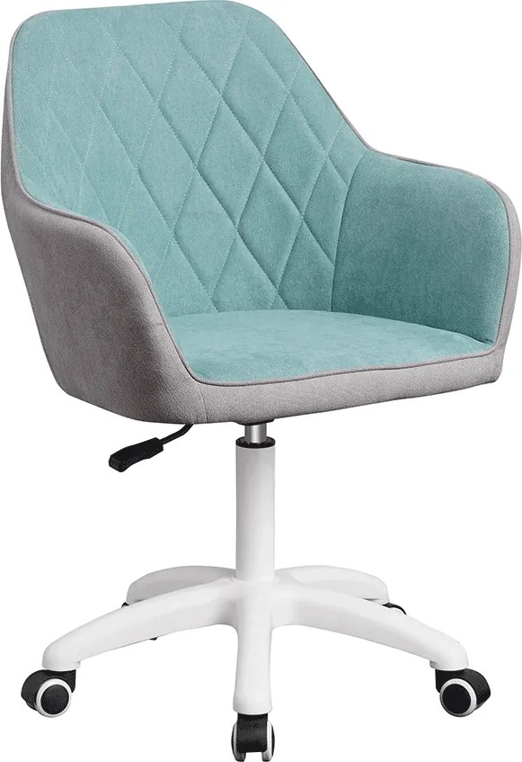 Irodai szék, szövet mentol/szürke/fehér, SANTY