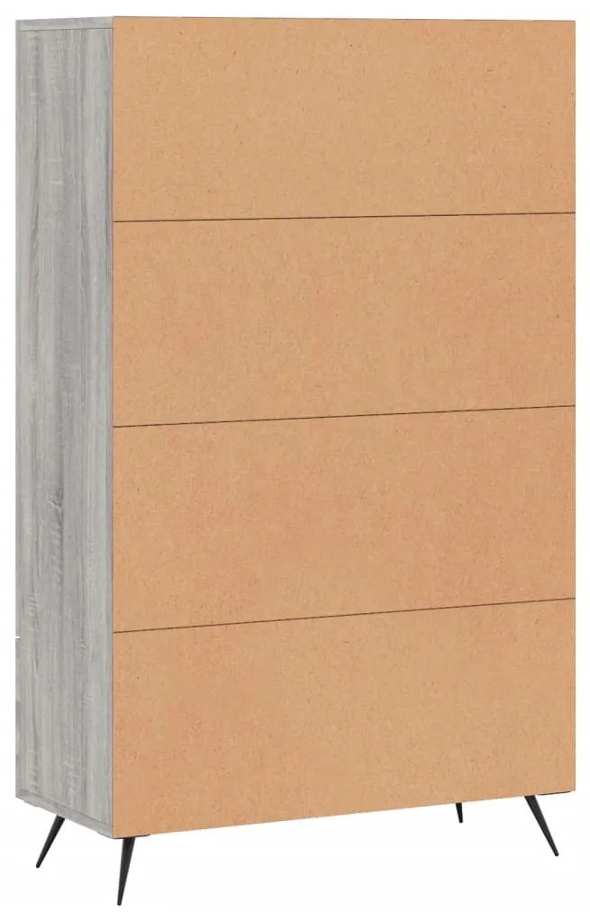szürke sonoma szerelt fa magasszekrény 69,5 x 31 x 115 cm
