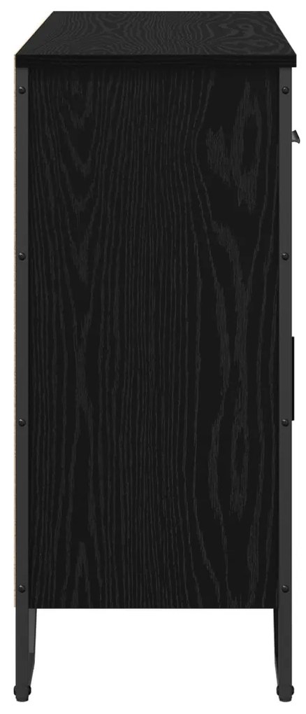 Oldalszekrény Fekete tölgy 97x32.5x74.5 cm Engineered Wood