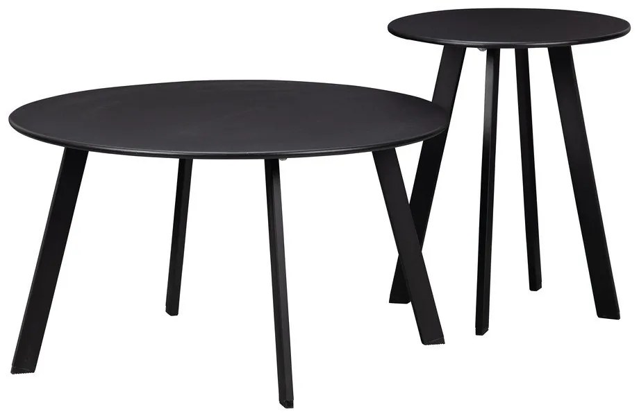 Fer fekete kerti tárolóasztal, ø 70 cm - WOOOD