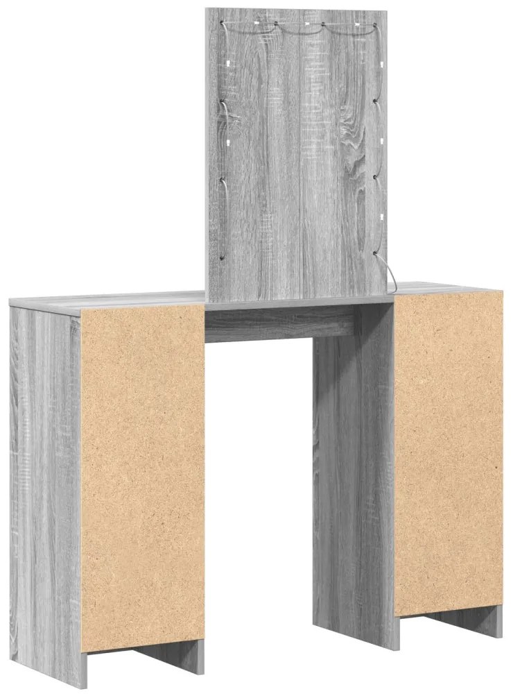 LED-es sminktükör Szürke Sonoma 102x33x135 cm