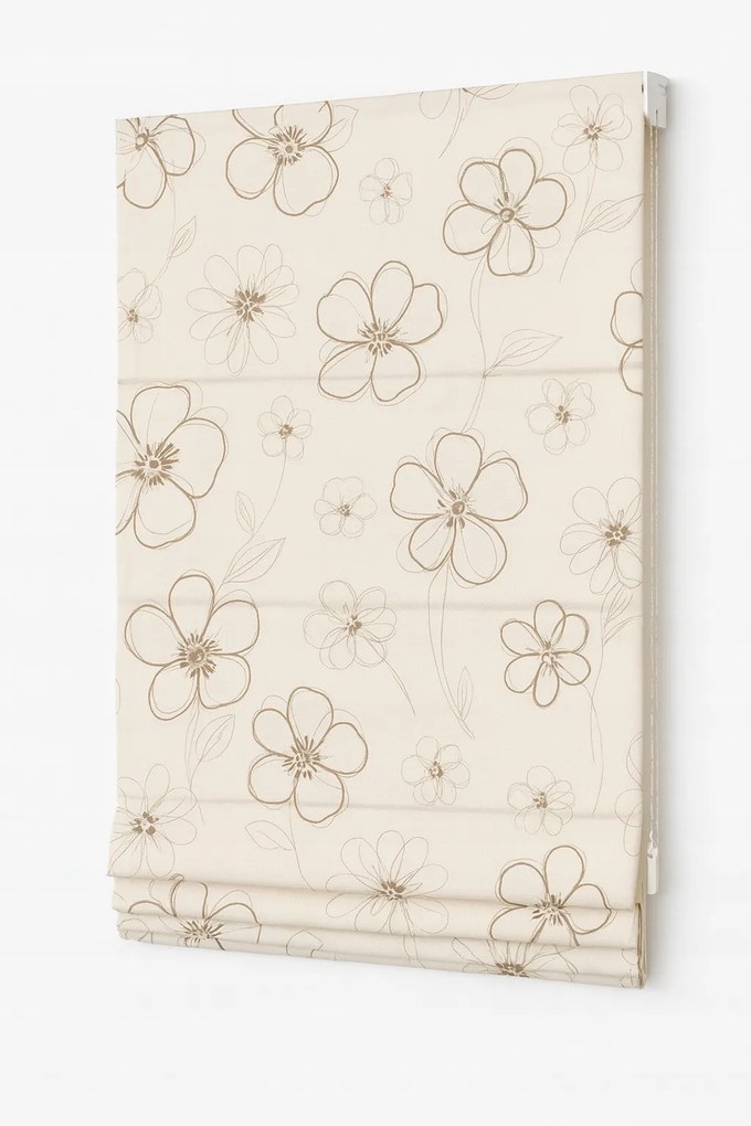 Római sötétítő roló virágokkal 120 x180 cm Bézs Karwil kész