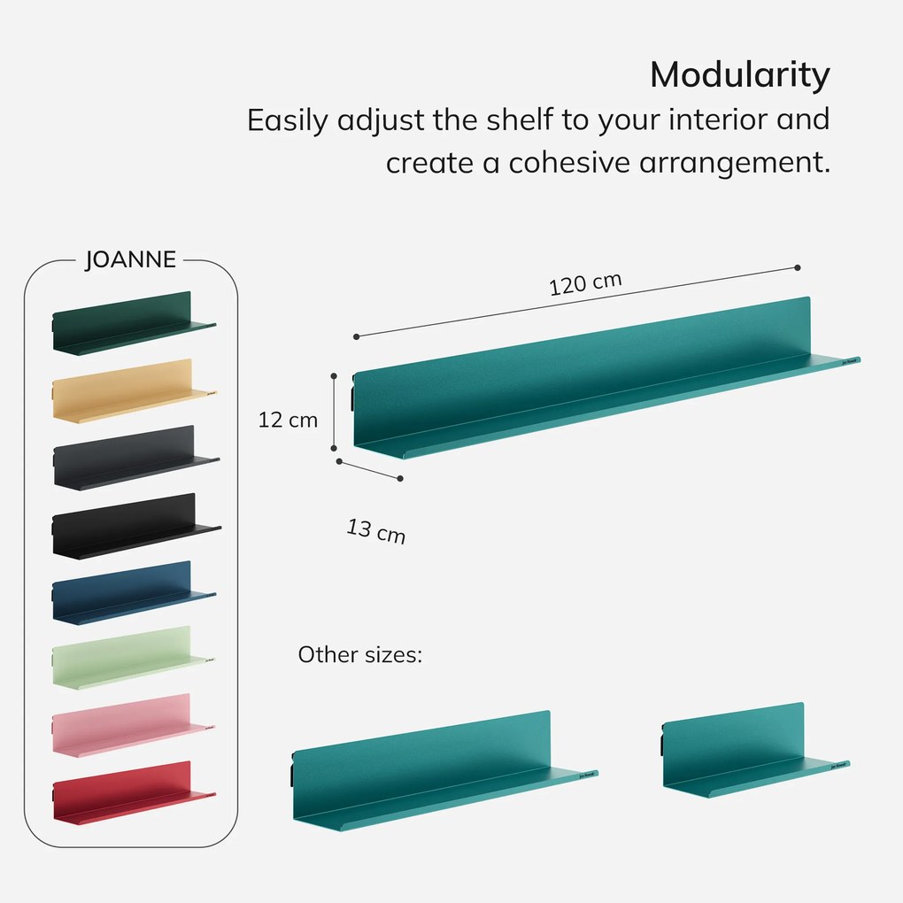 Fali polc JOANNE 1200 mm, Modern: tengerszínű