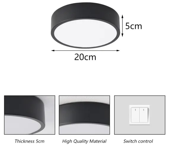 Brilagi - LED mennyezeti lámpatest POOL LED/18W/230V 3000/4000/6000K átm. 20 cm fekete