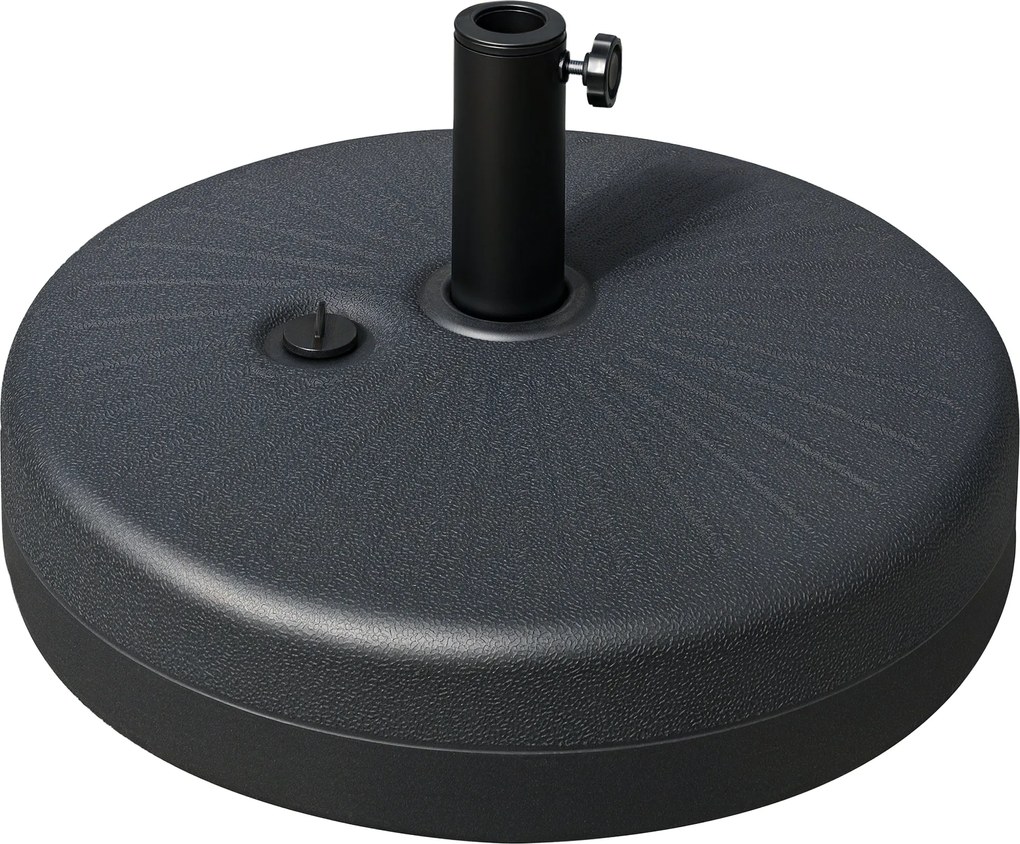 Outsunny Napernyő Állvány 22 kg Kerek Napernyő Alap, Napernyő Súly, Állvány 38/48 mm Átmérőjű Rúdhoz, Erkélyre, Teraszra, Kertbe, Fekete | Aosom