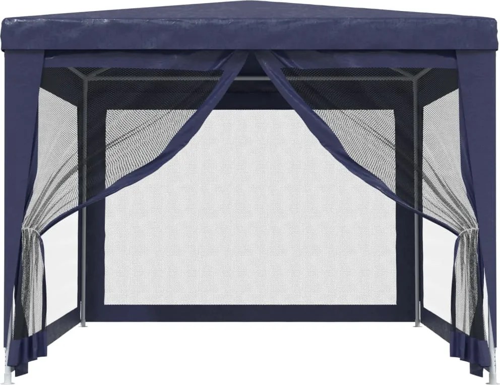 Kék HDPE rendezvénysátor 4 hálós oldalfallal 3x4 m