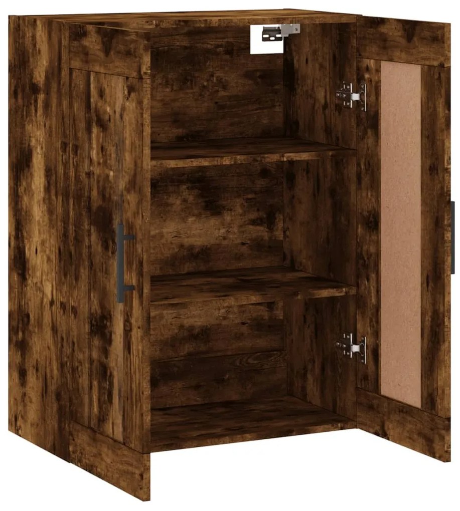 füstös tölgy szerelt fa fali szekrény 69,5 x 34 x 90 cm