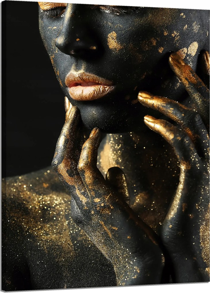 Vászonkép Nő Ujjak Arany foltok Művészet 50x70 cm