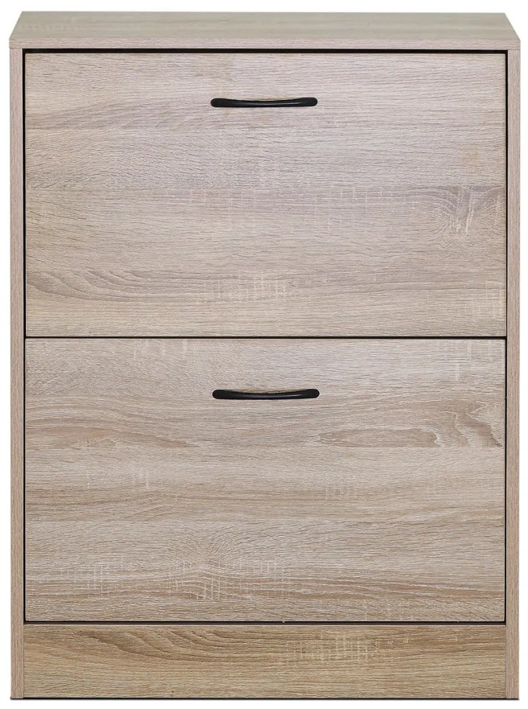Dulap pentru pantofi, 2 compartimente, decor stejar, MDF
