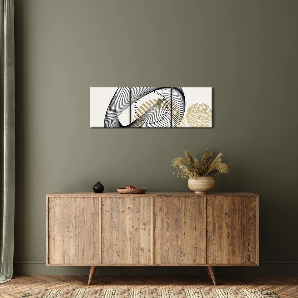 Kép - Geometriai formák N⁰3 (órával) (90x30 cm)