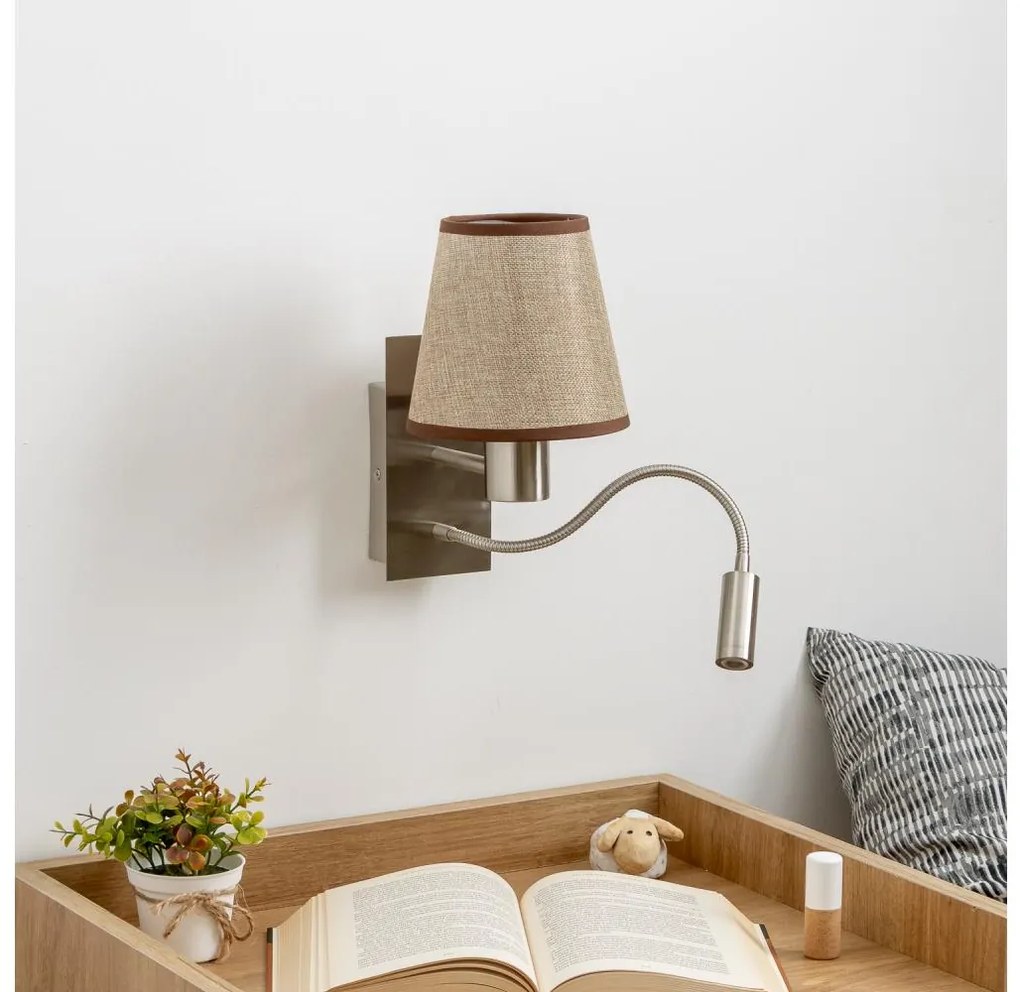 Brilagi - LED Fali lámpa NUBILA 1xE27/25W/230V + LED/3W króm/barna