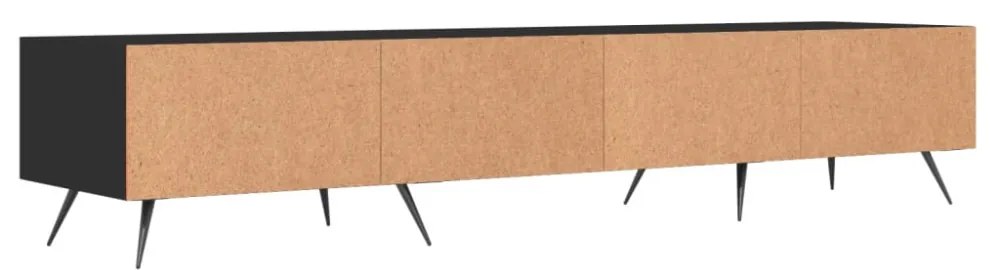 fekete szerelt fa TV-szekrény 150 x 36 x 50 cm