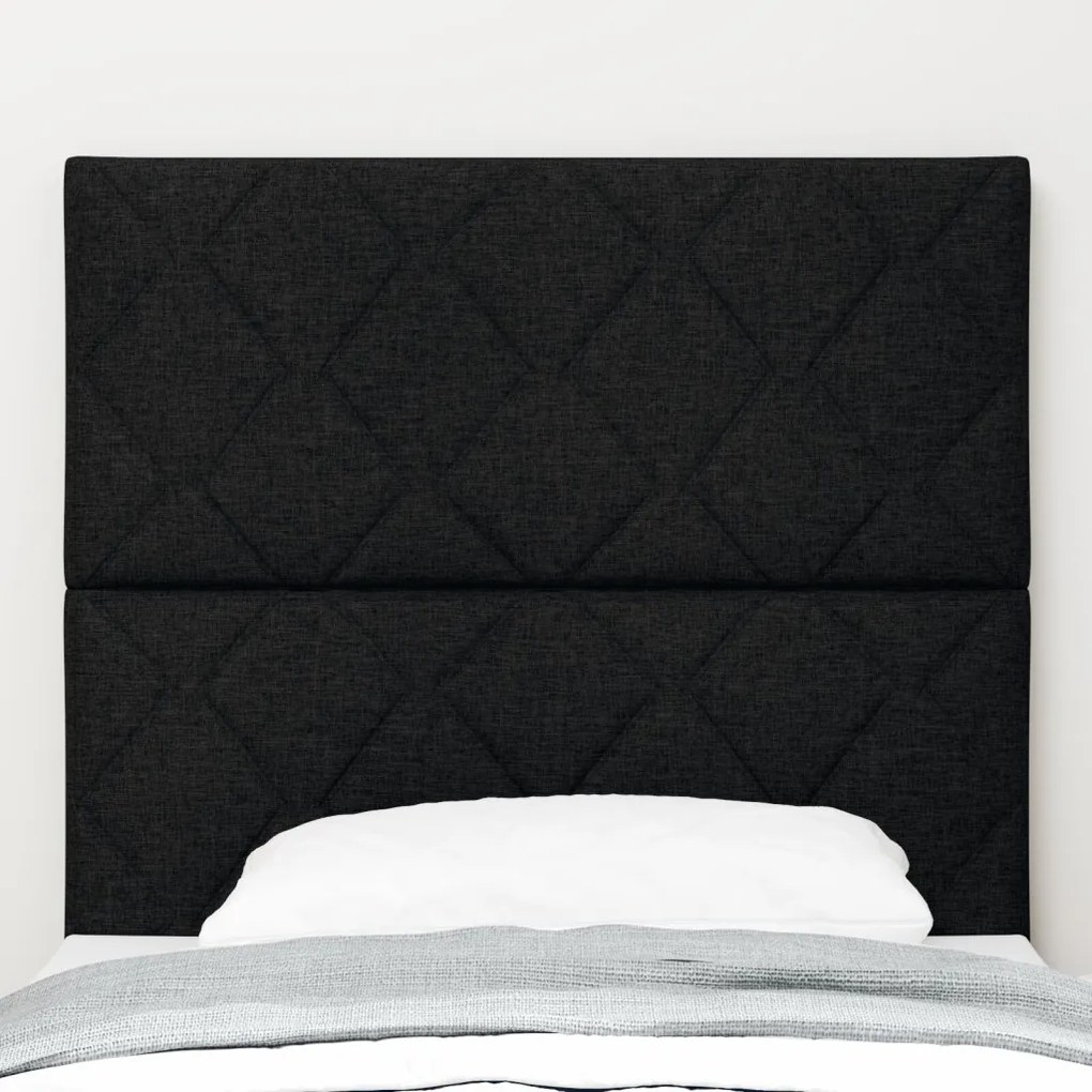 Fejtámla Gyémánt Blokkok Mintás Fekete 100 cm Textil, Fejtámla Gyémánt Blokkok Mintás Fekete 200 cm Textil