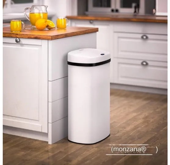 Deuba Érintésmentes, szögletes szemetes USB-vel 58 l - fehér