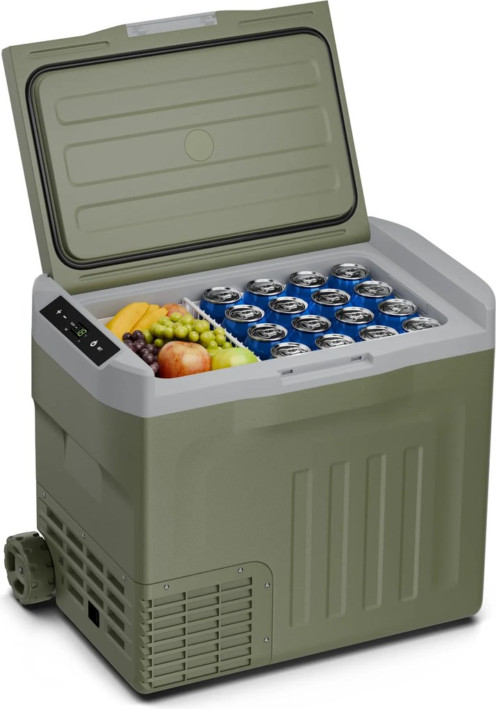 Klarstein PolarForce 40L kompresszoros hűtődoboz, LCD panel, világítás, off-road, akkumulátorvédelem, 12V/230V