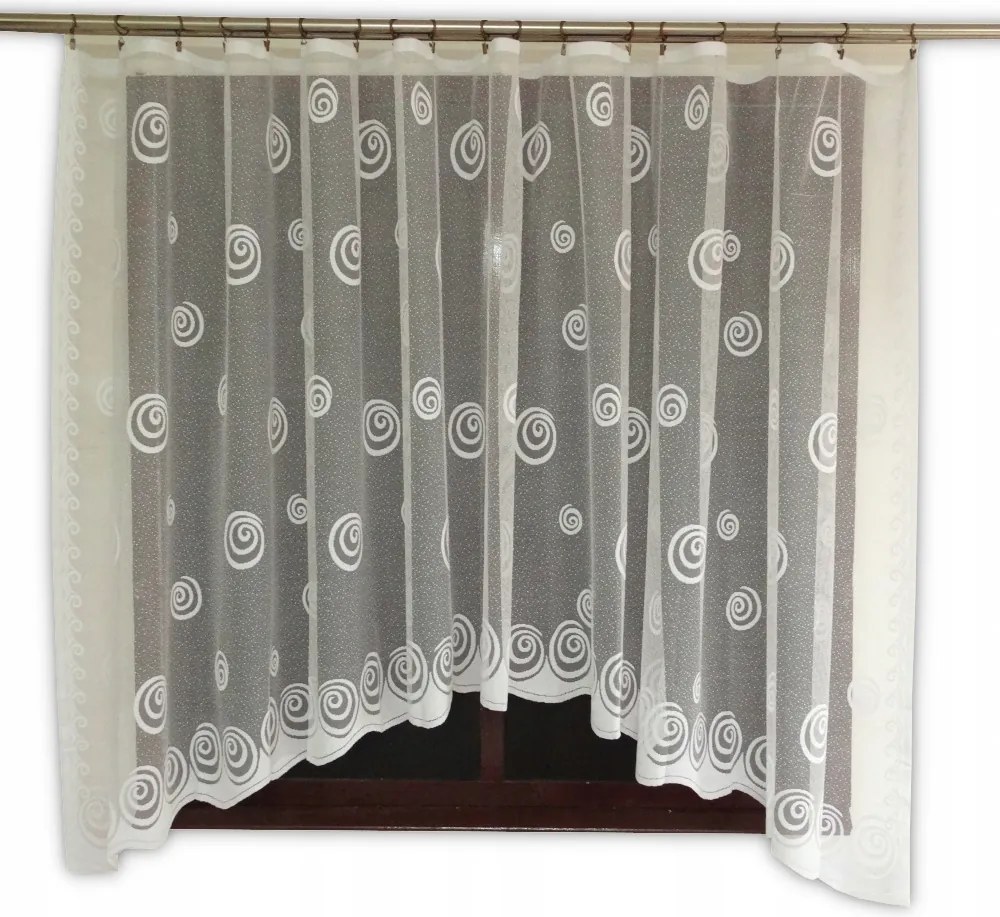 Mg Függöny jacquard 7122 Ív Fehér 320X160 szalaggal