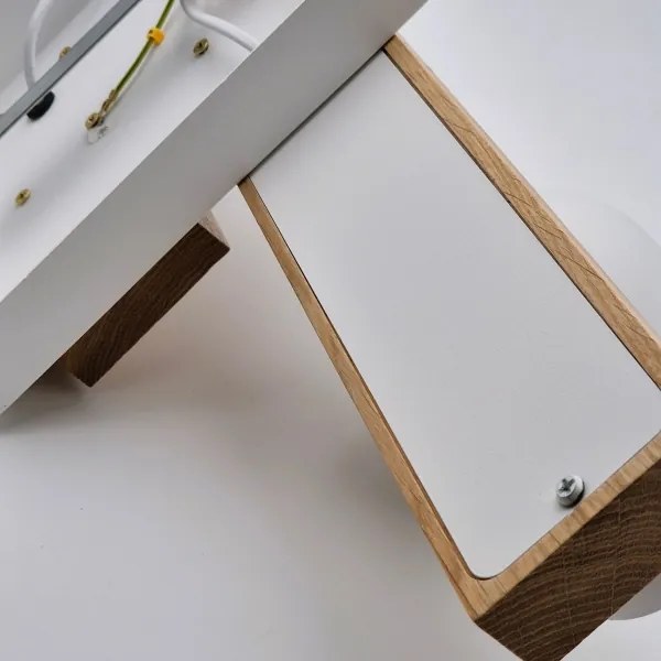 Felületre szerelhető csillár MATTE 4xE27/15W/230V fehér/tölgy