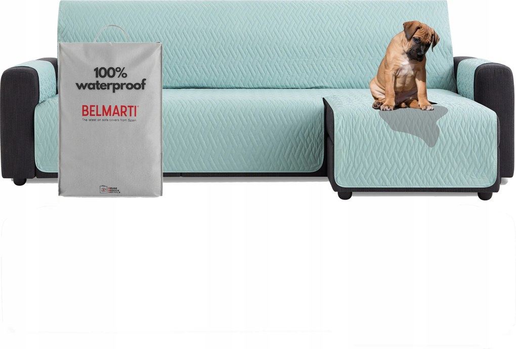 Ágytakaró vízálló kanapé sarokvédő teflon menta 240 cm jobbos