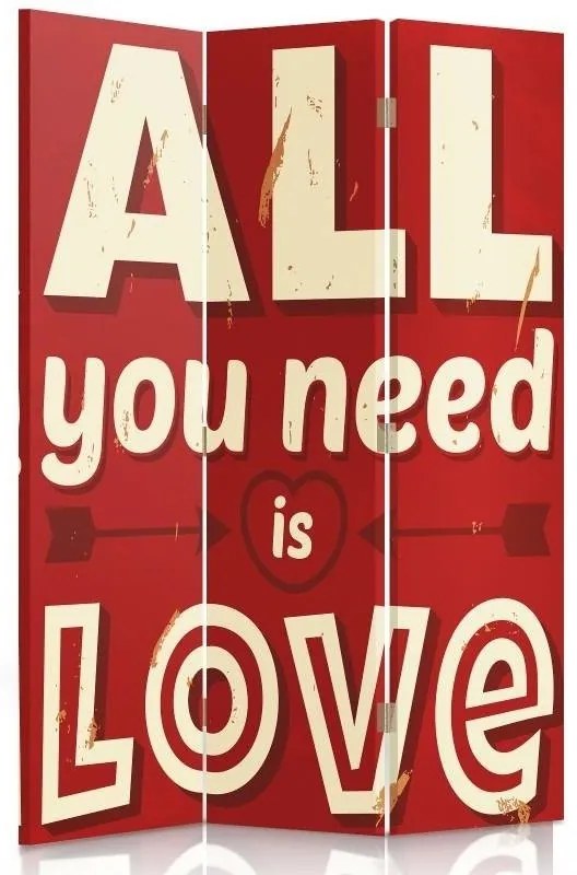 Gario Paraván All you need is love Méret: 145 x 170 cm, Kivitelezés: Klasszikus paraván