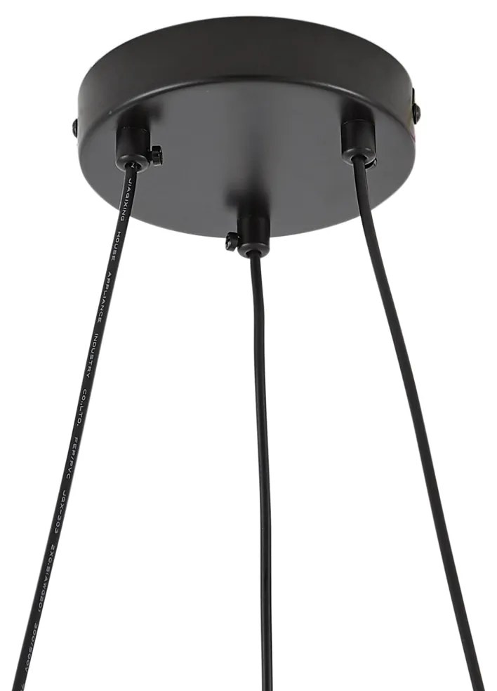 Fekete függőlámpa füstszínű és borostyánszínű üveggel, kerek, 8-as - Monaco