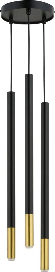 SIGMA LIGHTING 33257 SOPEL Többágú Függesztett Lámpa Fekete, Arany G9 IP20