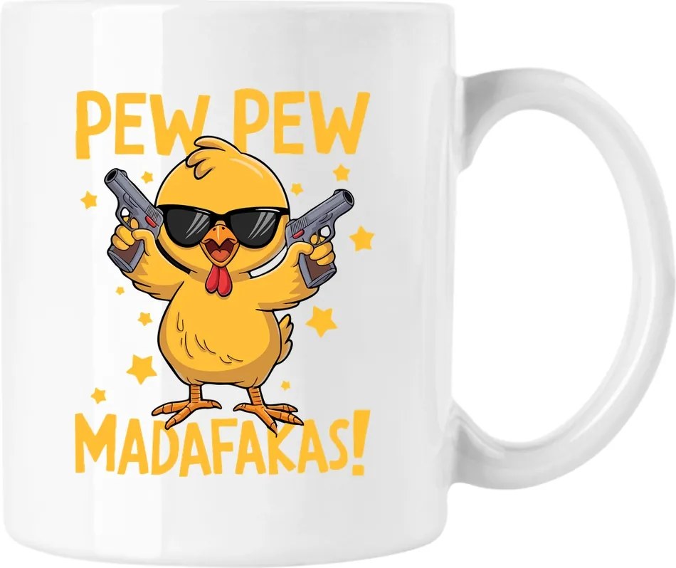 Bögre Pew Pew Csaj Mém Vicces Fehér 330ml