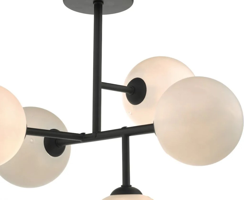 DAR LIGHTING EUA5422 EUAN Mennyezeti Csillár Fekete, Opál G9 IP20