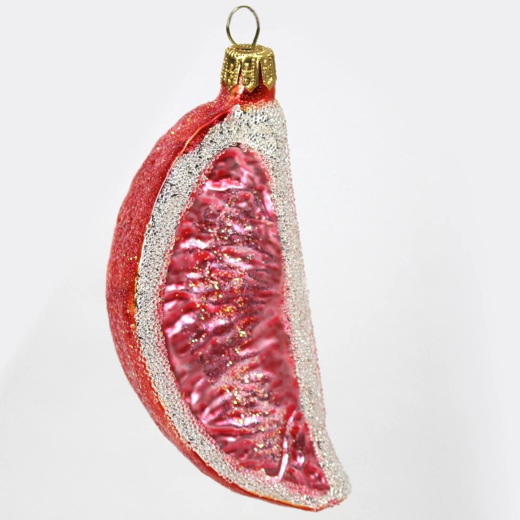 Kézzel díszített üveggömb narancs