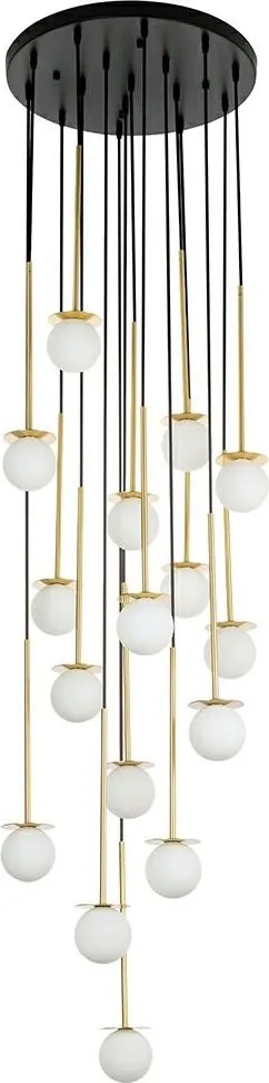 KING HOME JD8006-16 CANNON Többágú Függesztett Lámpa Fehér, Fekete, Arany G9 IP20
