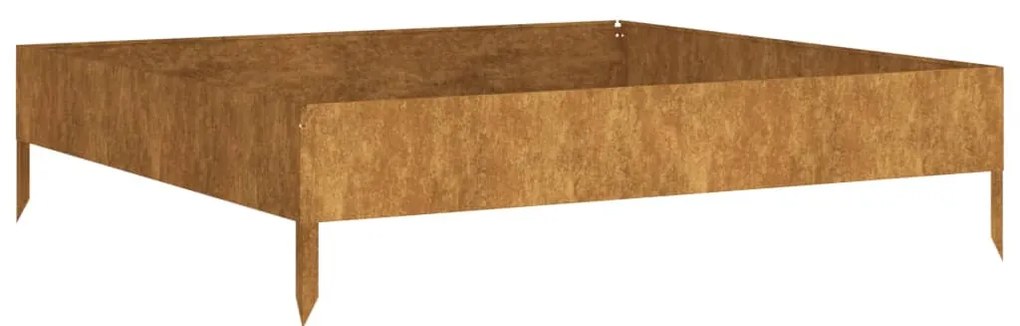 corten acél kerti magaságyás 100x100x26 cm