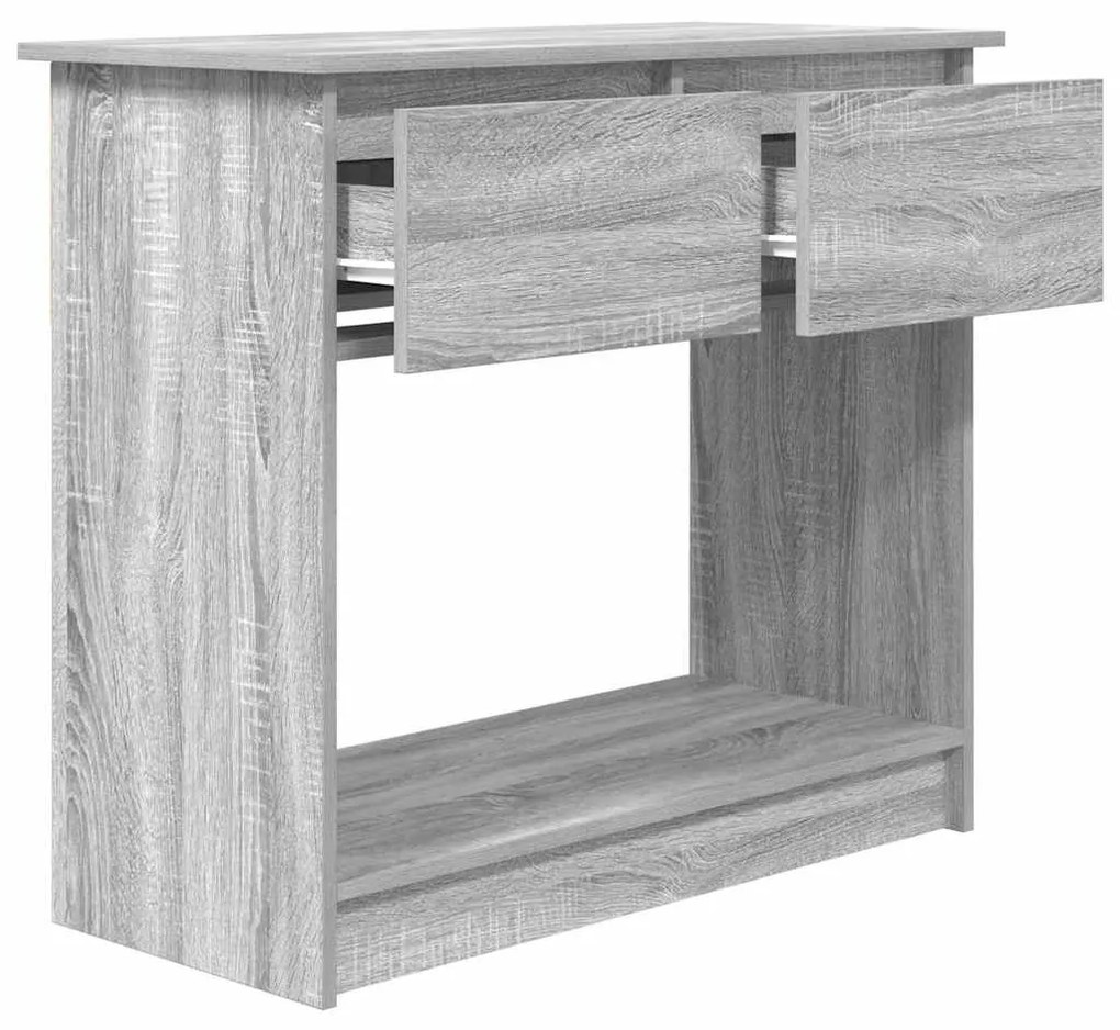 szürke sonoma színű konzolasztal fiókokkal 85,5x38,5x74,5 cm
