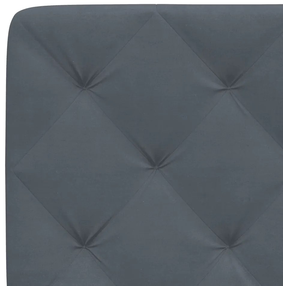 sötétszürke bársony fejtámla párna 90 cm